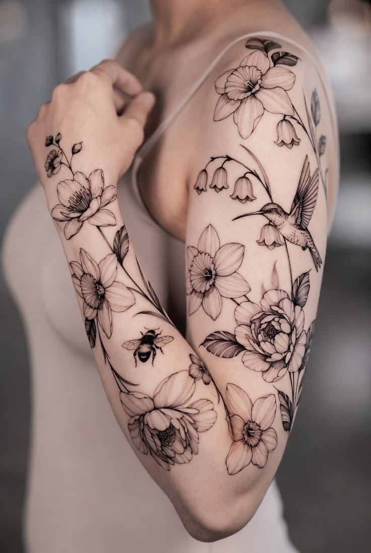 Delicate Floral Tattoos